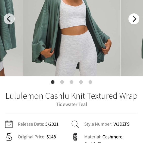 Lululemon Green Knit Textured Wrap - Picture 1 of 4